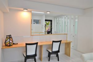 北九州　マンション　リノベーション　リフォーム　アフター　対面キッチン　ダイニングカウンター