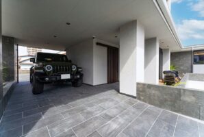 北九州　工務店　モデルハウス　車寄せカーポート　リゾート風外観　スーパーウォール　到津の森　八幡東区　バリアフリー　イコーハウス　注文住宅　分譲住宅