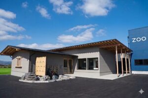 北九州　店舗デザイン　素朴・ナチュラルな軒が深い和風モダン平屋建築　施工イコーハウス